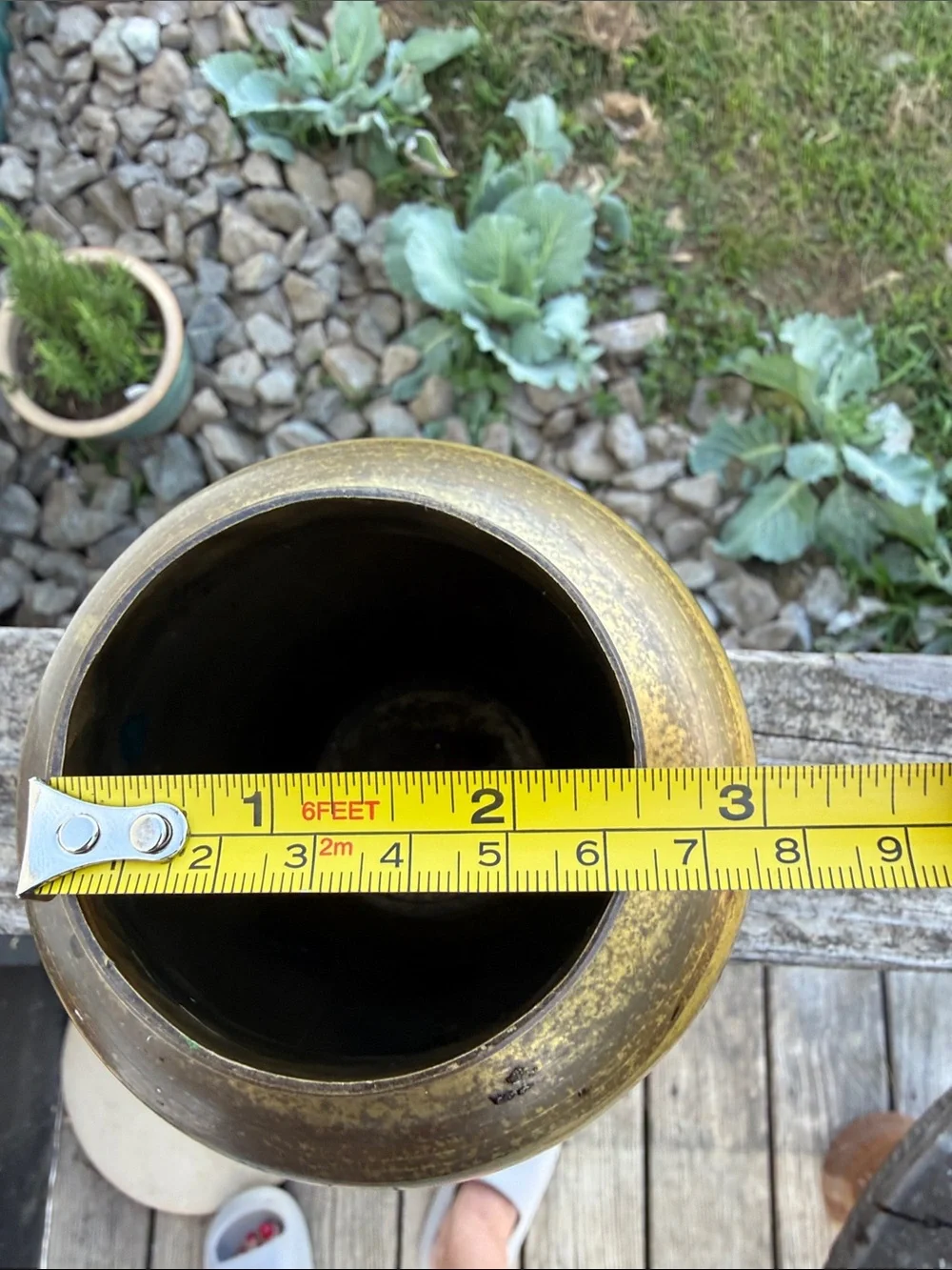 Vintage Gold and Black Floral Brass Vase made in India